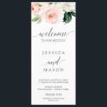 Blushing Blooms Wedding Program Programme<br><div class="desc">This beautiful wedding program is perfect for any style of wedding. Easily edit with your information. Your guests will love easily reading over all of your wedding details!</div>