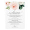Blushing Blooms Wedding Welcome Itinerary Letter