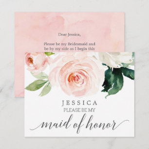 Blushing Blooms Will You Be My Maid of Honour Card