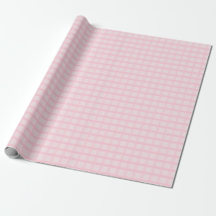 Blushing Bride And Tea Rose Pink Gingham Pattern Wrapping Paper