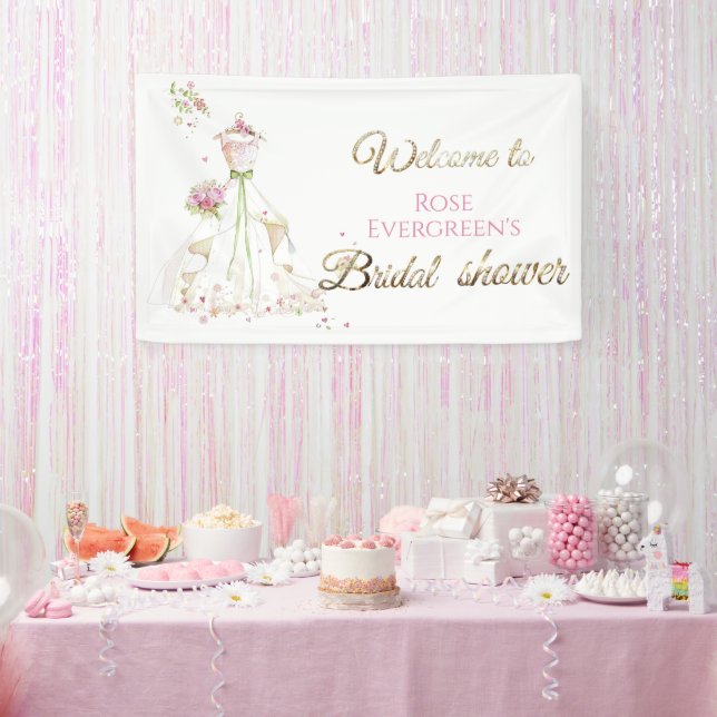 Blushing Bride in Bloom Bride to Be Banner (Party)