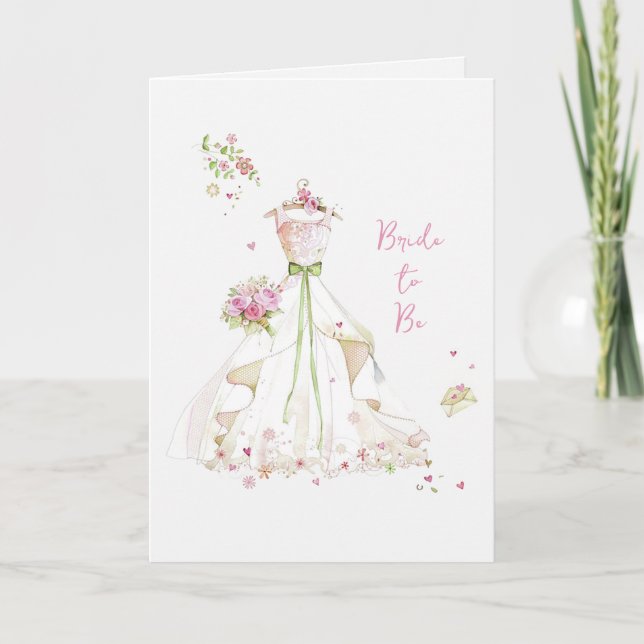 Blushing Bride in Bloom Bride to Be Card (Front)