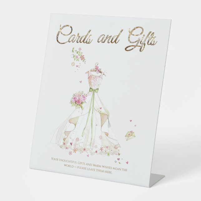 Blushing Bride in Bloom Bride to Be Pedestal Sign (Front)