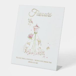 Blushing Bride in Bloom Bride to Be Pedestal Sign