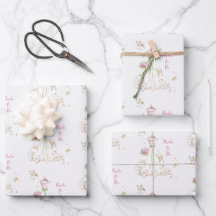 Blushing Bride in Bloom Bride to Be Wrapping Paper Sheet