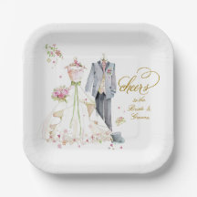 Blushing Bride in Bloom Cheers Bride & Groom