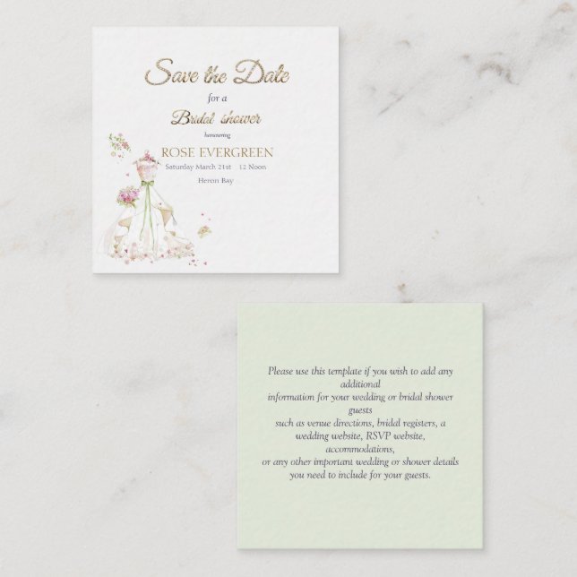 Blushing Bride in Bloom Enclosure Card (Front/Back)
