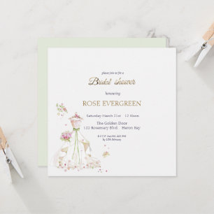 Blushing Bride in Bloom Invitation