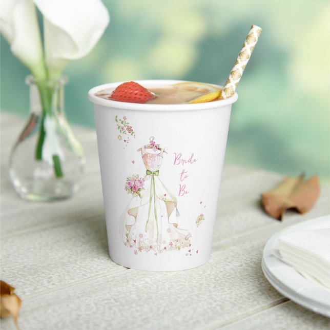 Blushing Bride in Bloom Paper Cups (Insitu)