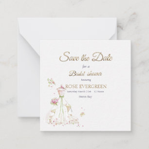 Blushing Bride in Bloom Save the Date Card