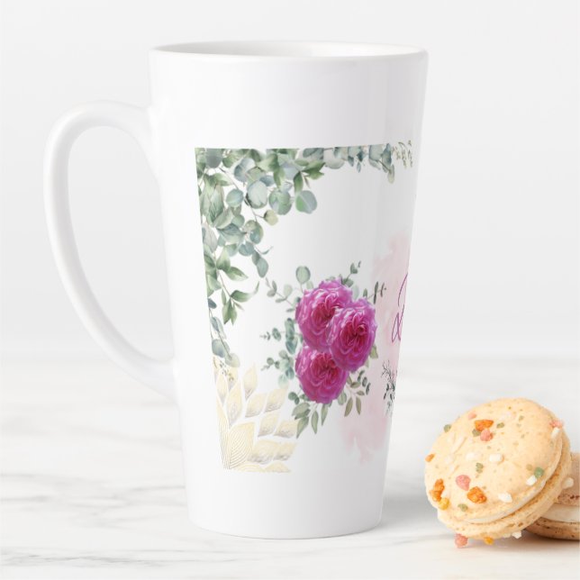 Blushing Bride Latte Mug – Roses, Doves & Love (In Situ)