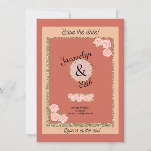 Blushing Bride Mauve Floral Save the Date Invitation
