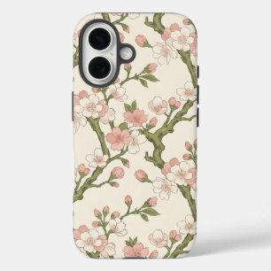 Blushing Cherry Blossom Branch Soft Pink Floral iPhone 16 Case