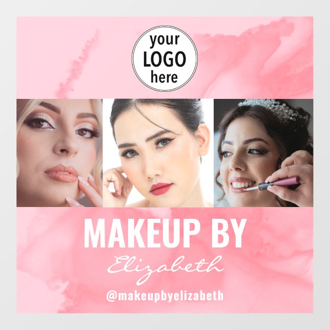 Blushing Coral Pink Makeup Studio Photo Logo (Sheet)