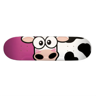 Blushing Cow on Pink Skateboard