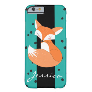 Blushing Fox with Custom Name Barely There iPhone 6 Case