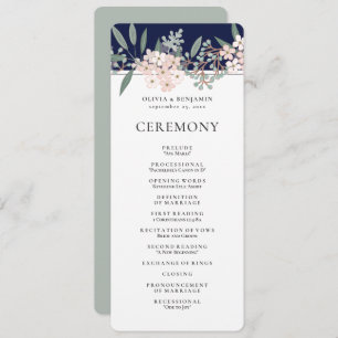 Blushing Garden Wedding Ceremony Program Invitation