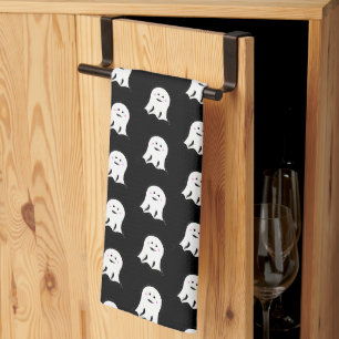 Blushing Ghost Cute Halloween Tea Towel