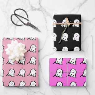 Blushing Ghost Cute Halloween  Wrapping Paper Sheet