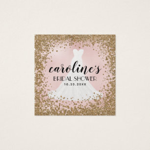 Blushing Glitter Bride Dress Bridal Shower Tags