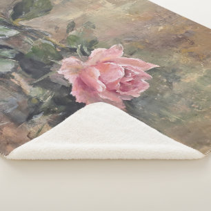 Blushing Grace Rose Sherpa Blanket