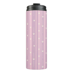 Blushing Heart Stripes Pattern Thermal Tumbler