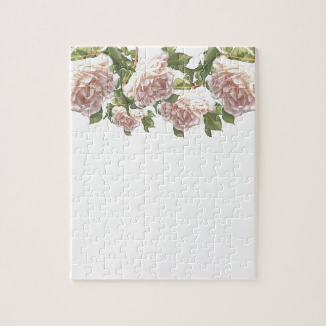 Blushing Ivory Peach Rose Jigsaw Puzzle (Vertical)