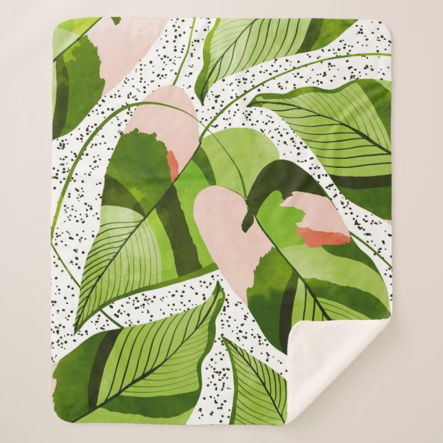 Blushing Leaves Sherpa Blanket (Front)
