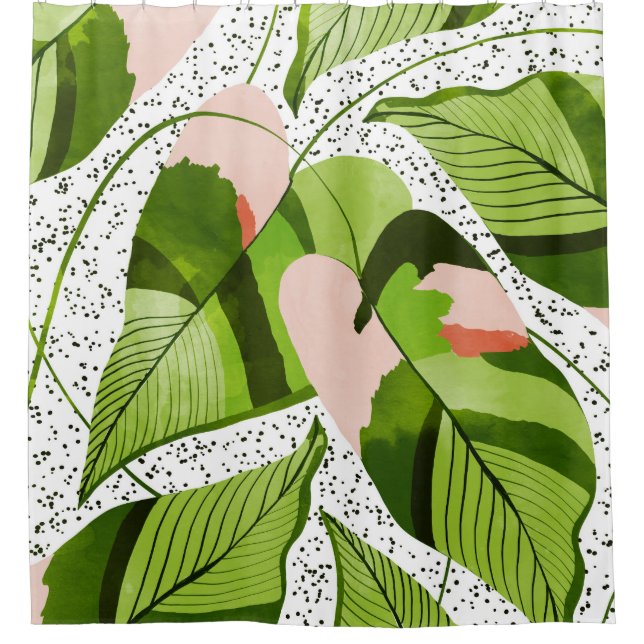 Blushing Leaves Shower Curtain (Front)