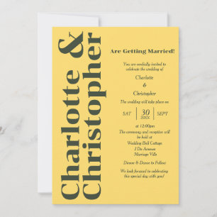 Blushing Love - Sunshine Yellow Modern Invitation