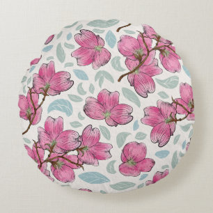 Blushing Orchid Round Pillow – Petal Party Vibe