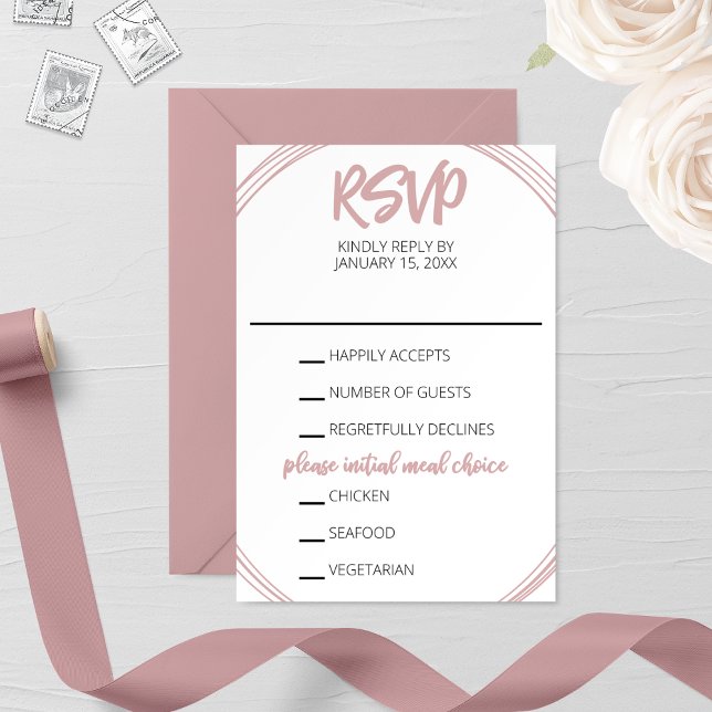 Blushing Oval Wedding RSVP Card (Creator Uploaded)