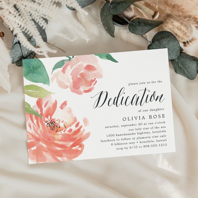 Blushing Peony | Baby Dedication Invitation (Creator Uploaded)