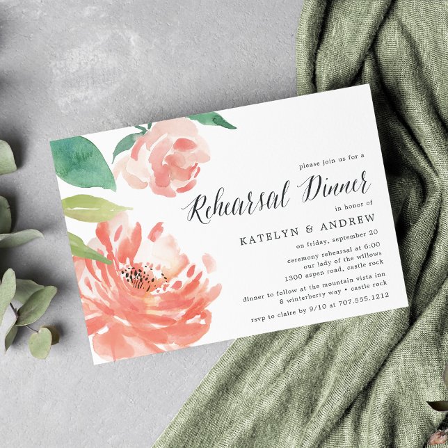Blushing Peony | Rehearsal Dinner Invitation (Creator Uploaded)