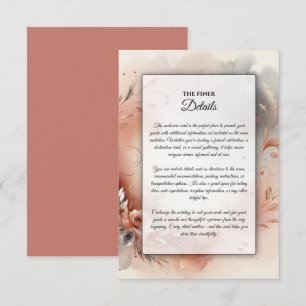 Blushing Petals and Silver Swirls Wedding Enclosure Card