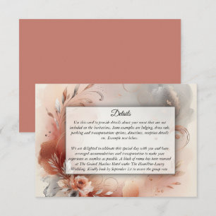 Blushing Petals and Silver Swirls Wedding Enclosure Card