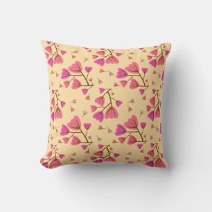 Blushing Petals Floral Throw Pillow