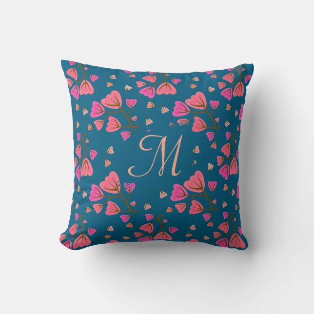 Blushing Petals Floral Throw Pillow