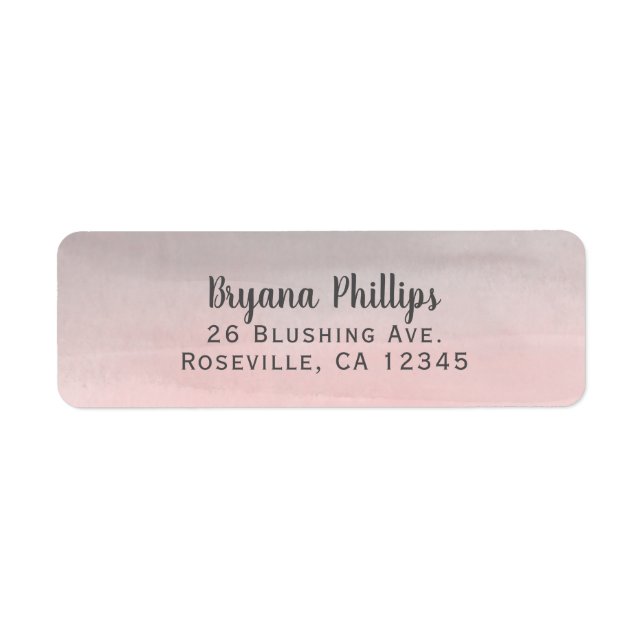 Blushing Pink & Grey Modern Watercolor Ombre (Front)