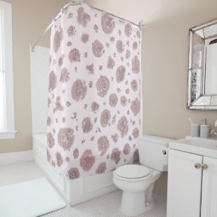 Blushing Pink Leopard Cheetah Print Pattern Shower Curtain