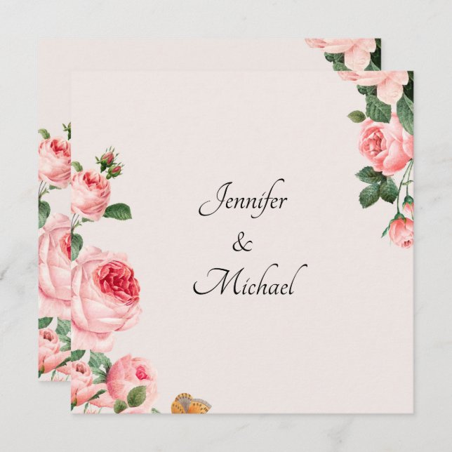 Blushing Pink Rose Engagement Party (Front/Back)