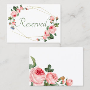 Blushing Pink Rose Floral Elegant Wedding Place Card