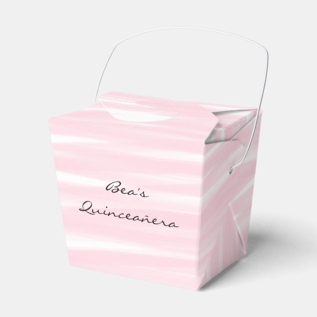"Blushing Pink" Take-out Favour Boxes (Front Side)