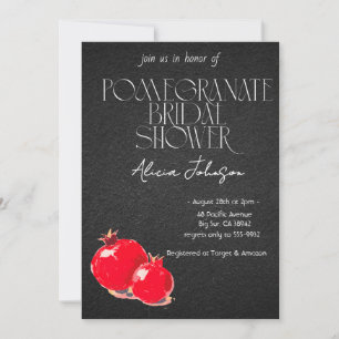 Blushing Pomegranate Branch Bridal Shower Invitation