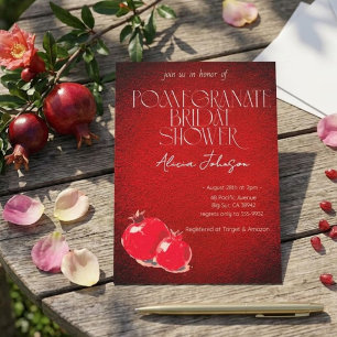 Blushing Pomegranate Branch Bridal Shower Invitation