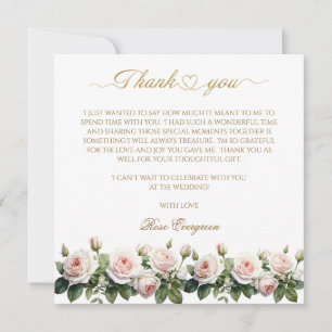 Blushing Romance:Pink Rose Bridal Shower Thank you