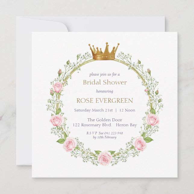 Blushing Romance: Pink Roses and Baby’s Breathe (Front)