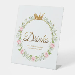 Blushing Romance: Pink Roses & Baby’s Breathe Pedestal Sign