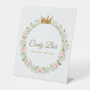 Blushing Romance: Pink Roses & Baby’s Breathe Pedestal Sign