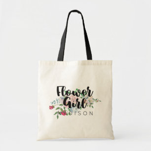 Blushing Rose Watercolor Wedding Flower Girl Tote Bag